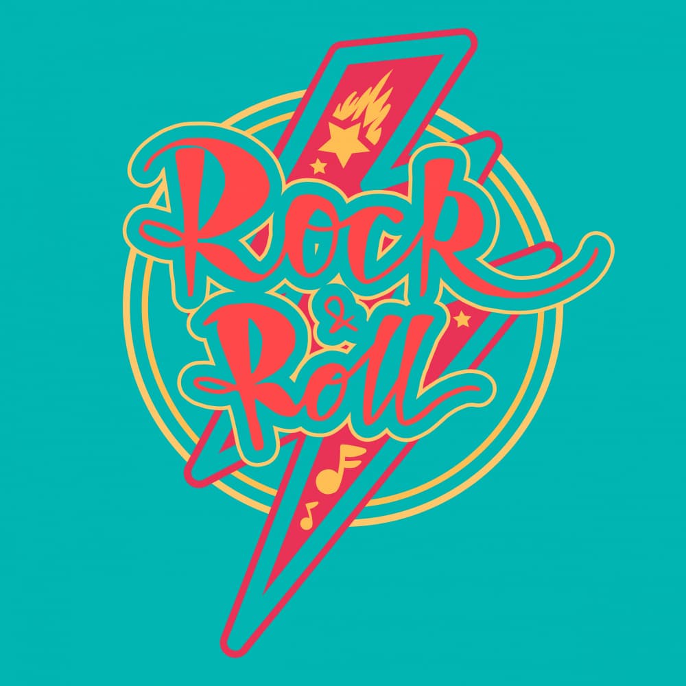 Retro Rock Roll by Marika Barsrsind — canvas wall art