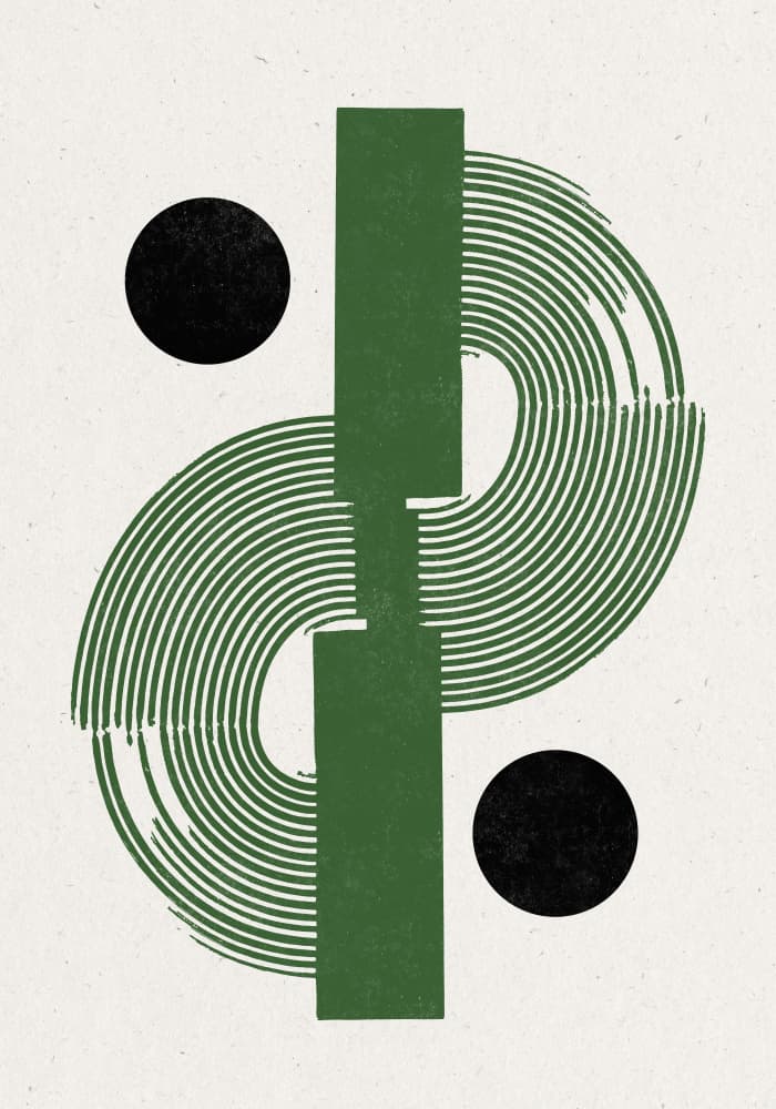 Modern Objects Green No.12 by THE MIUUS STUDIO — canvas wall art