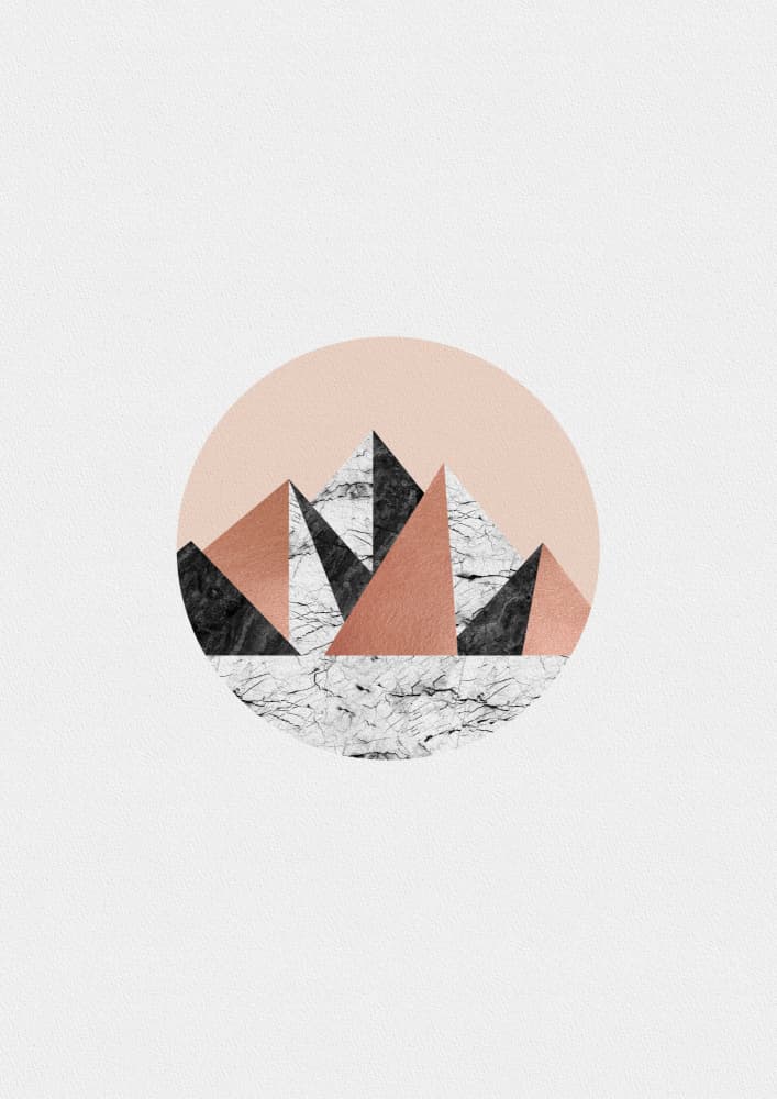 Rose Gold Geometric Landscape by Orara Studio — canvas wall art