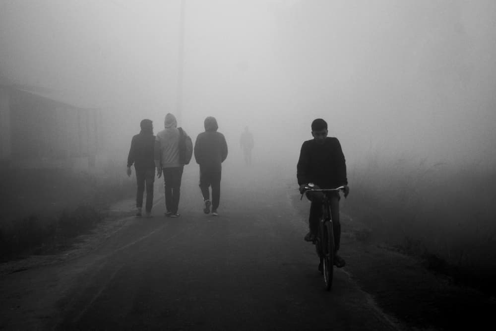 Foggy Morning Commute by Raju Khan — canvas wall art