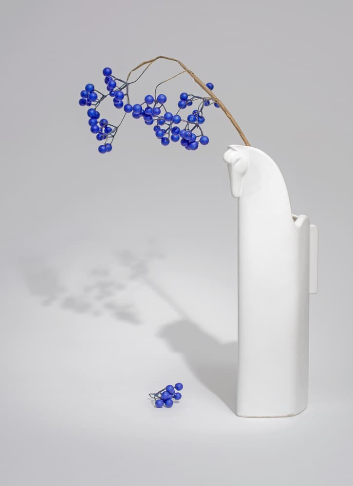 Blue Berries White Vase by Bjorn Emanuelson — canvas wall art