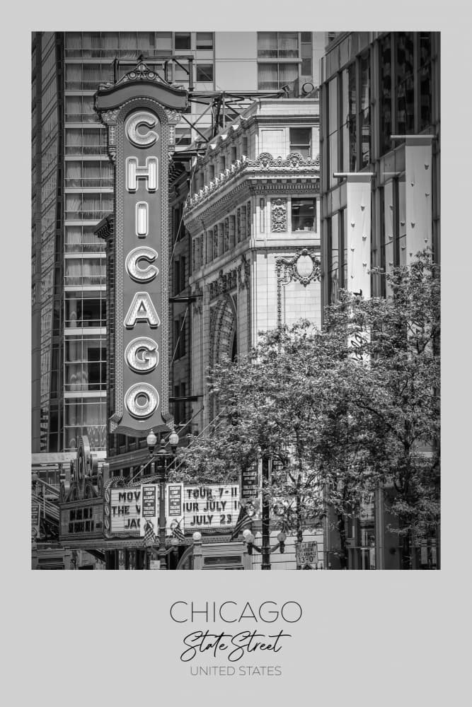 Chicago Theatre State Street by Melanie Viola — canvas wall art