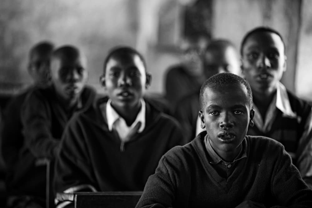 African Students Gaze by Goran Jovic — canvas wall art