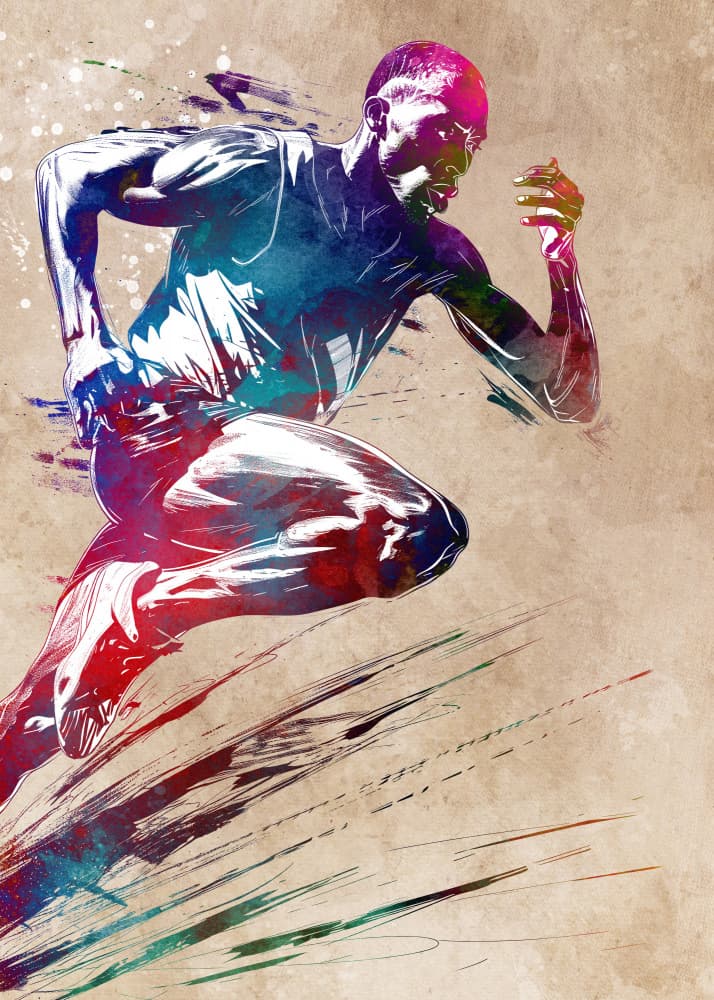 Athlete In Motion by Justyna Jaszke — canvas wall art