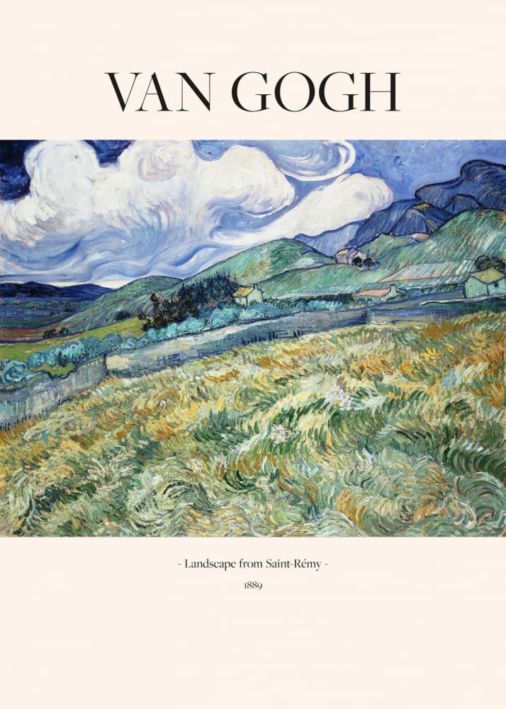 Landscape From Saint Rémy (1889) by Vincent Van Gogh — canvas wall art