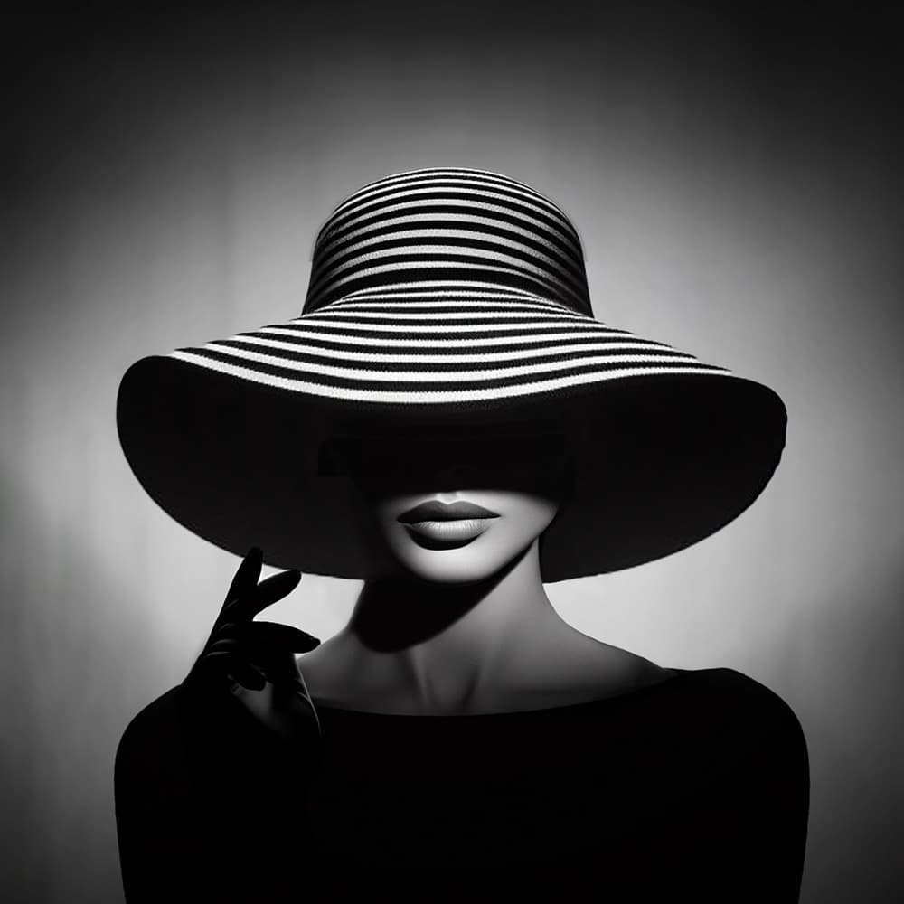 Chic Hat Portrait by Marcin Michalowski — canvas wall art
