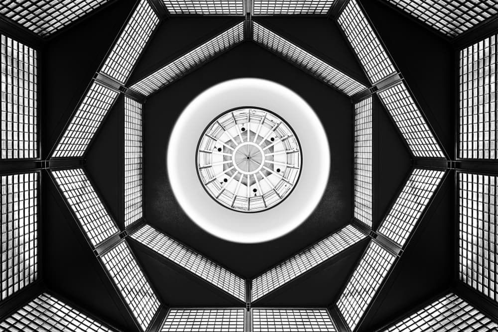 Modern Geometric Ceiling by fotomarion — canvas wall art