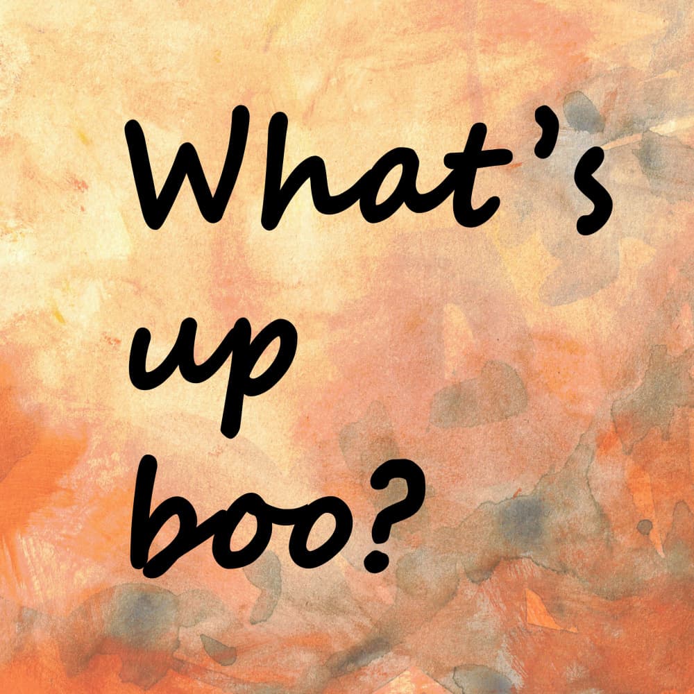 What's Up Boo Greeting by Lori Ann Folz — canvas wall art
