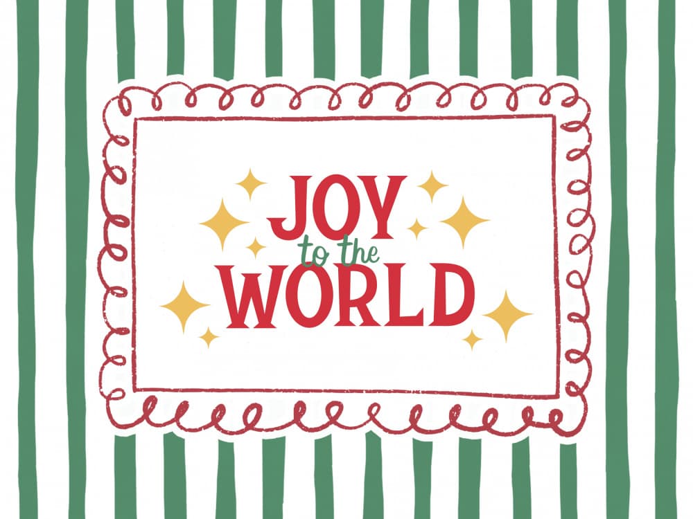 Joy To The World Christmas by Jolly and Dash — canvas wall art