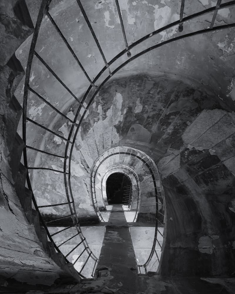 Decaying Spiral Stairwell by Enrique Rodriguez de Mingo — canvas wall art