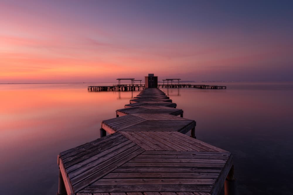Vibrant Sunset Pier by Doroteo Tobarra Narro — canvas wall art