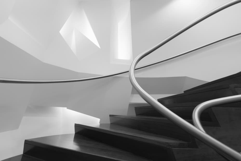 Sleek Modern Staircase by Filipe P Neto — canvas wall art
