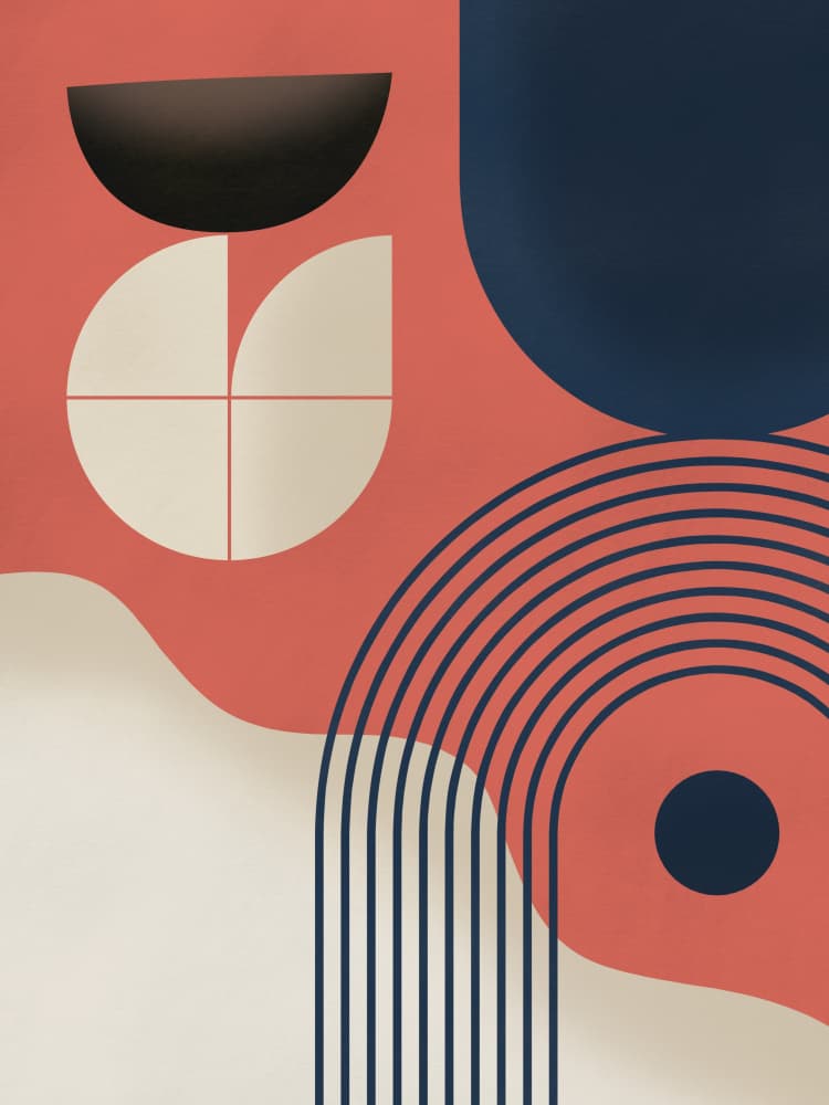 Modern Geometric Curves by Little Dean — canvas wall art