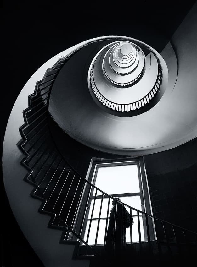 Spiral Staircase Silhouette by Izidor Gasperlin — canvas wall art