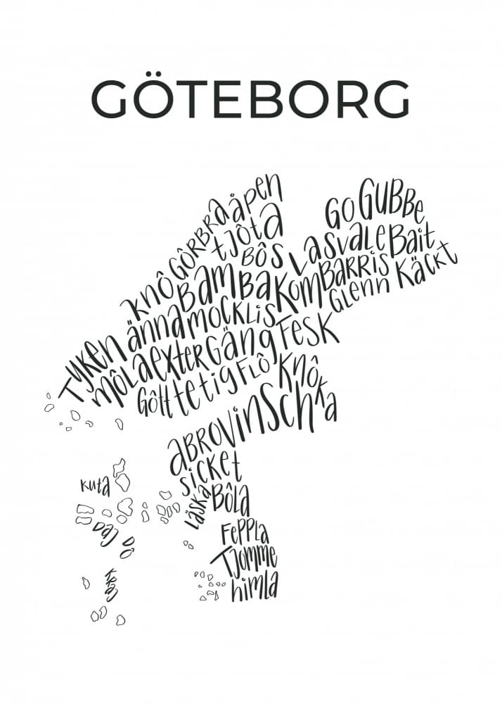 Gothenburg Slang Map by Aminah Eleonora — canvas wall art