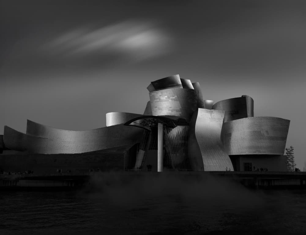 Sleek Museum Architecture by Xiaoyuan Xu — canvas wall art