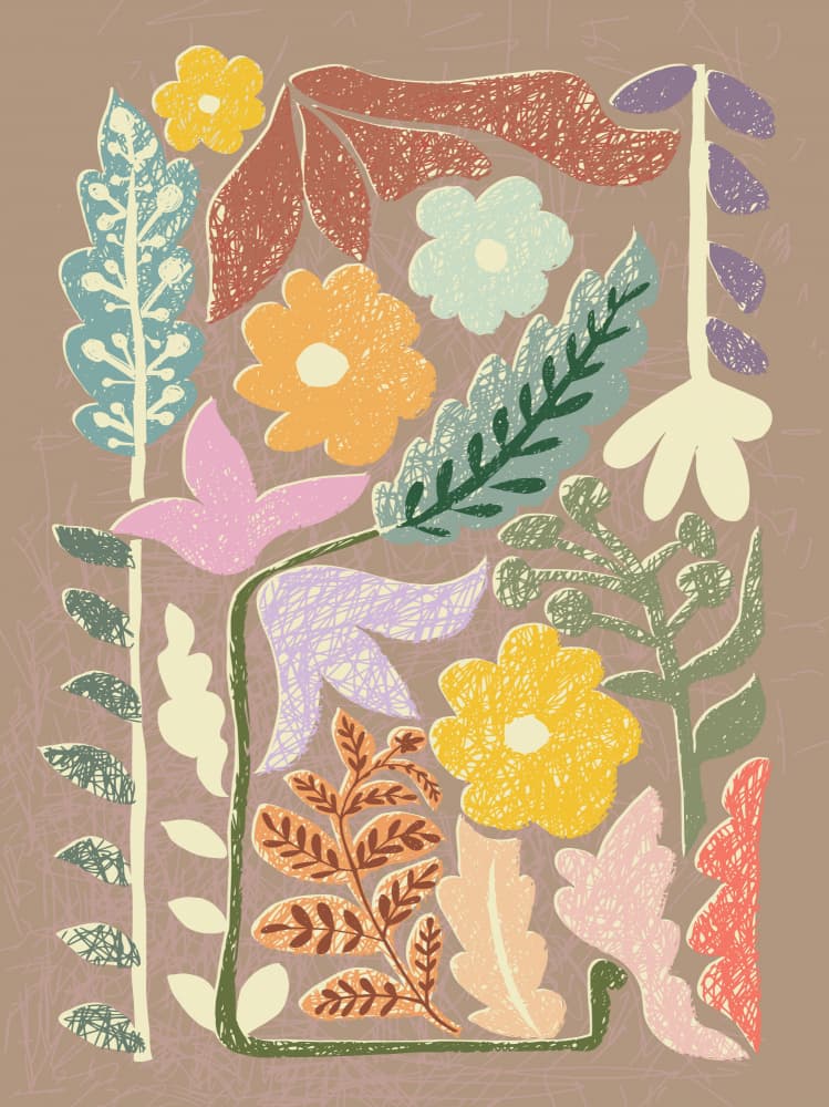 Stylized Botanical Garden by Annick — canvas wall art