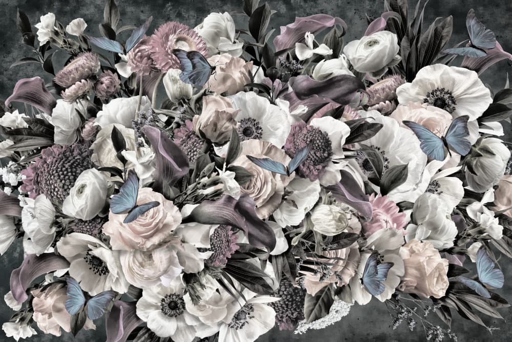 Romantic Floral Butterflies by Sue Skellern — canvas wall art