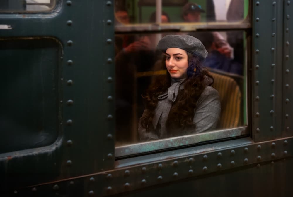 Pensive Train Traveler by Ken Liang — canvas wall art