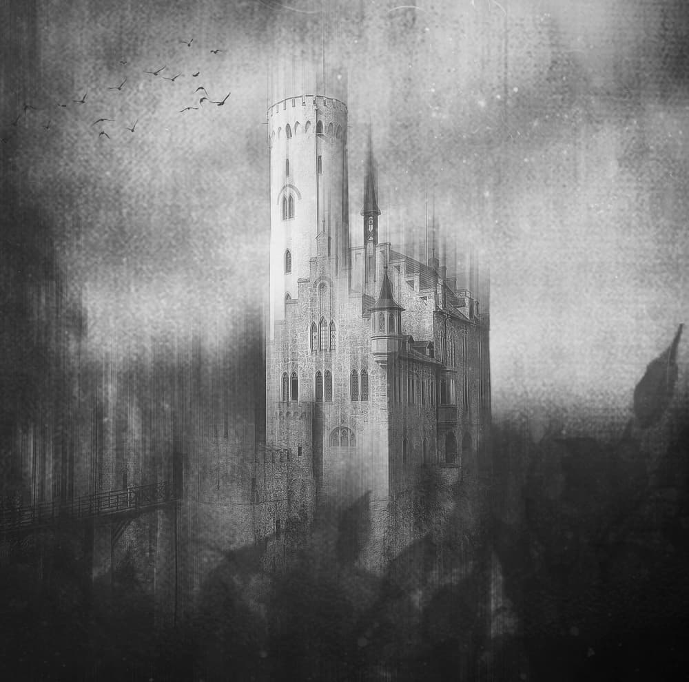 Mysterious Gothic Castle by Krisztina Lacz — canvas wall art