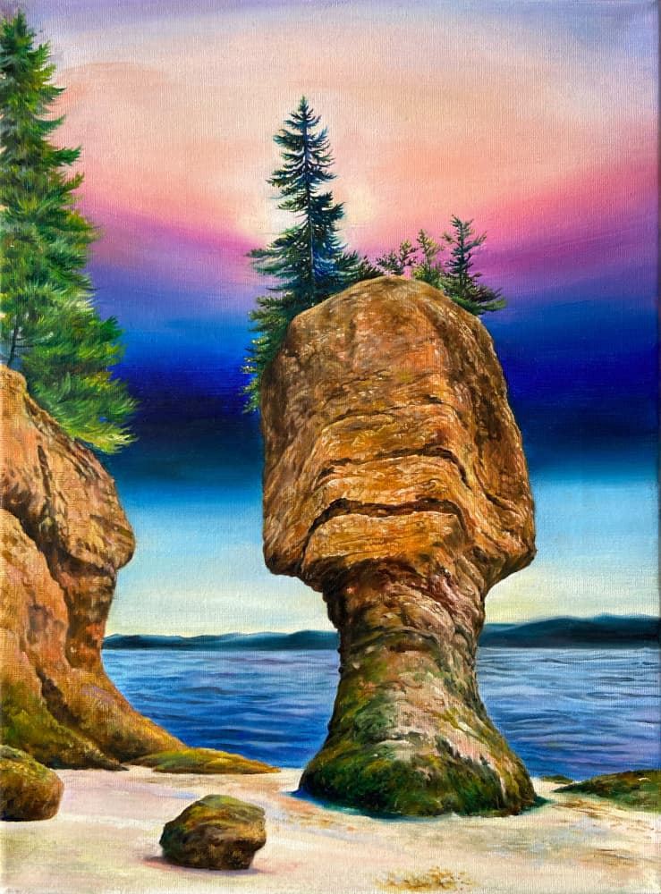 Sunset Sea Stack Beach by Anne Wölk — canvas wall art