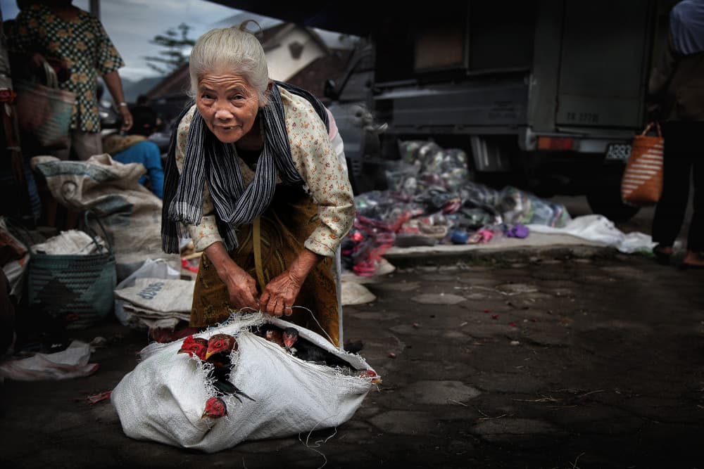 Smiling Market Woman by Hari Sulistiawan — canvas wall art
