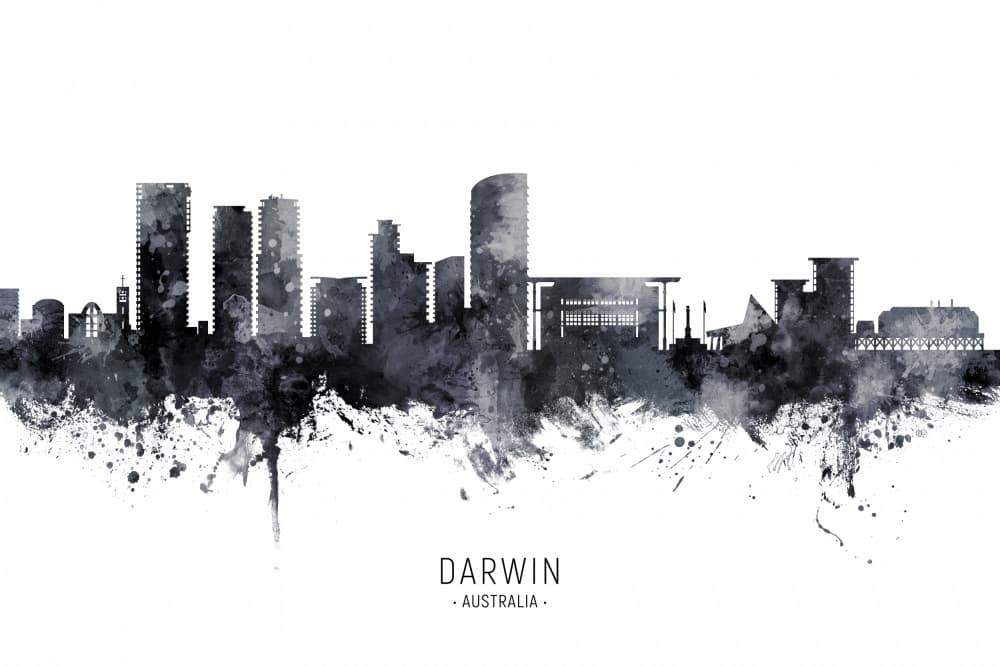 Darwin Australia Skyline by Michael Tompsett — canvas wall art