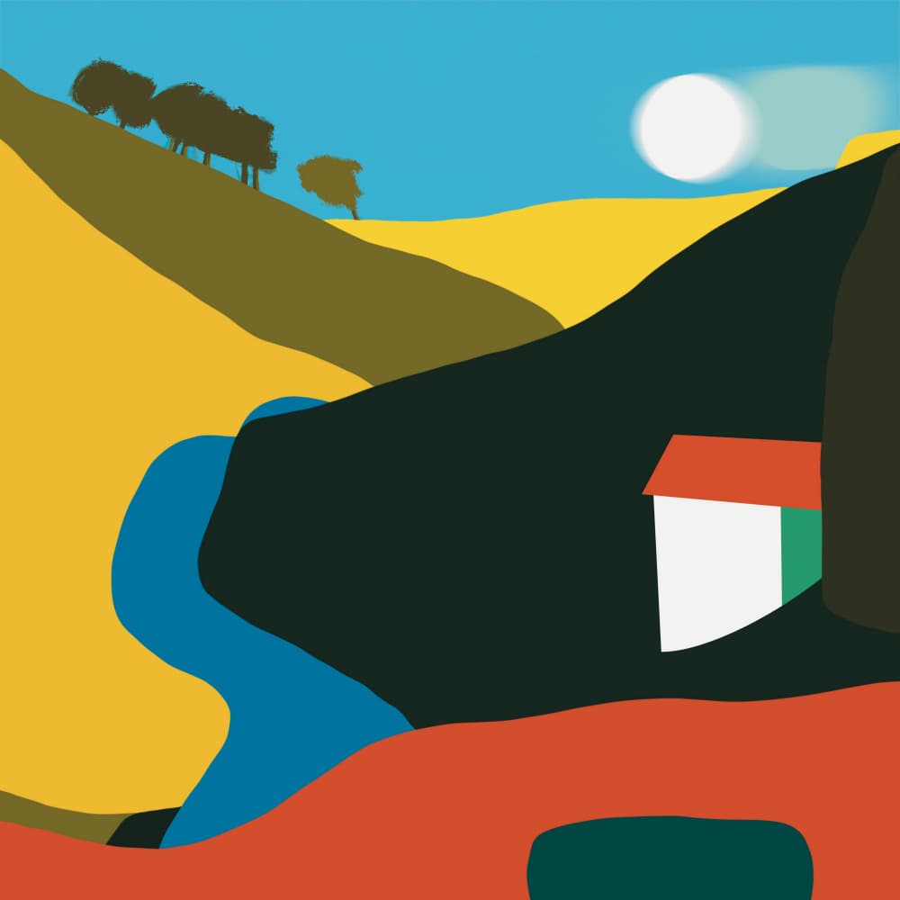 Sunny Hillside Retreat by Little Dean — canvas wall art