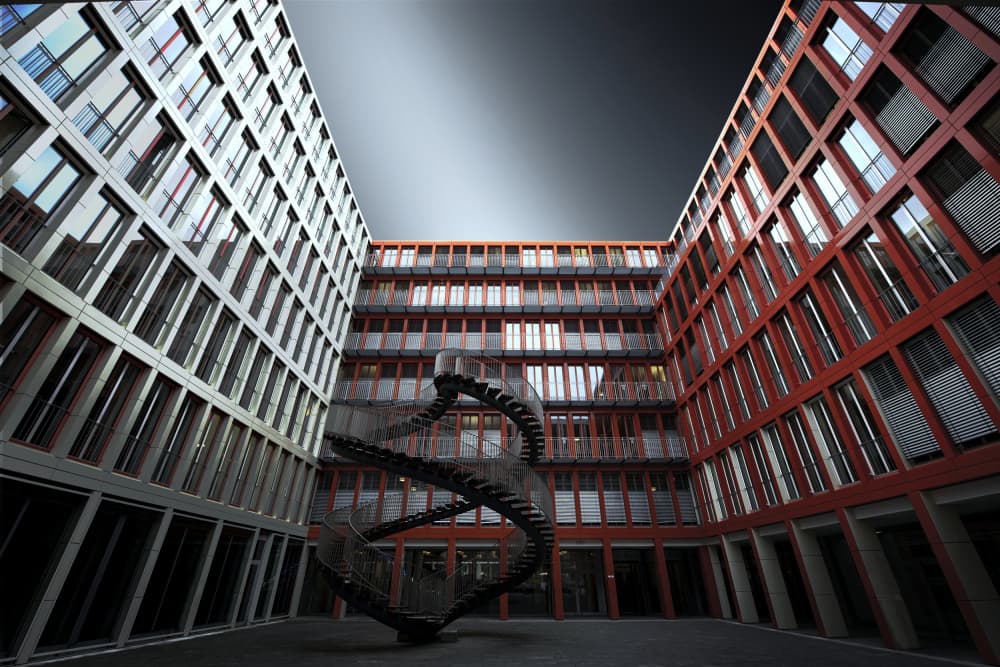 Modern Courtyard Spiral by Jorge Pimenta — canvas wall art
