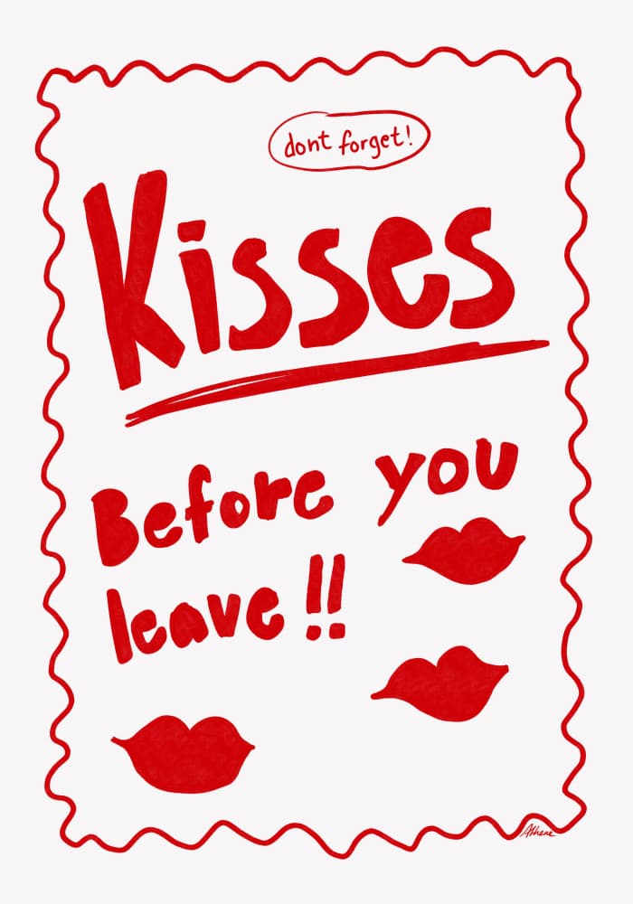 Don't forget kisses!!! by Athene Fritsch — canvas wall art