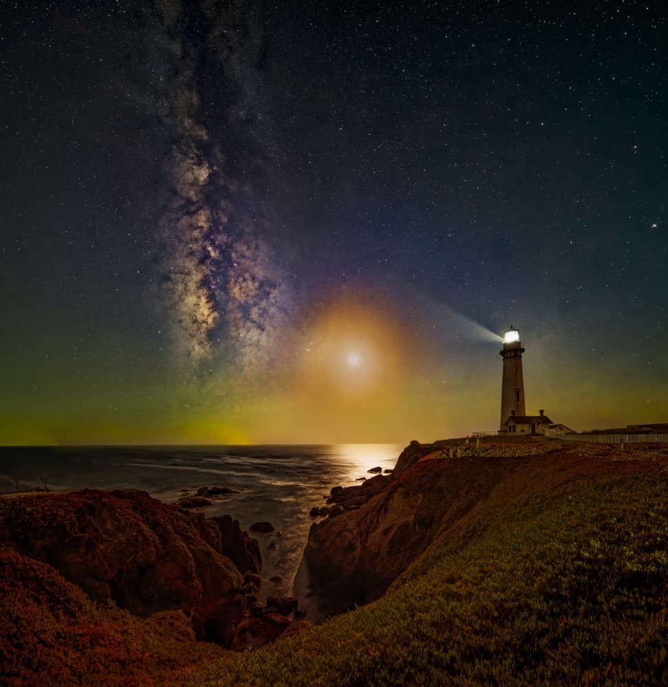 Starry Night Lighthouse by Bruce Li — canvas wall art