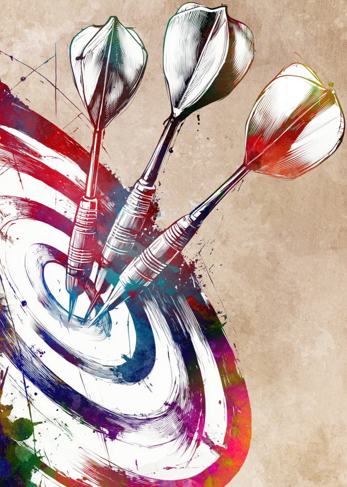 Vibrant Darts Target by Justyna Jaszke — canvas wall art