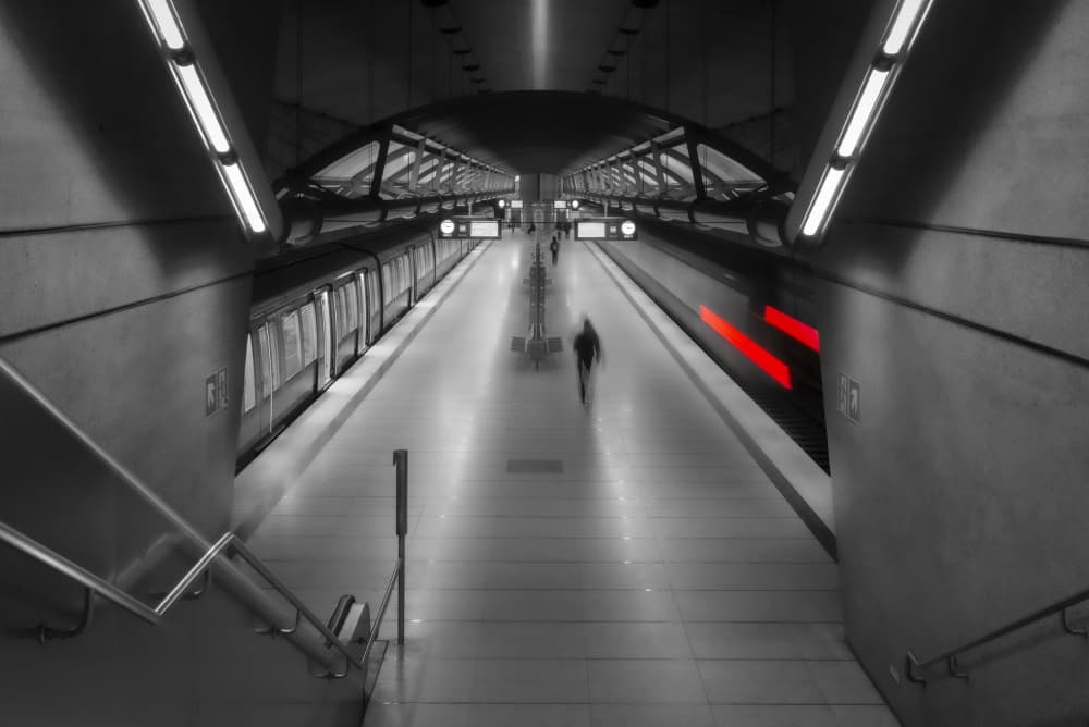 Underground Motion Red by Andy Dauer — canvas wall art