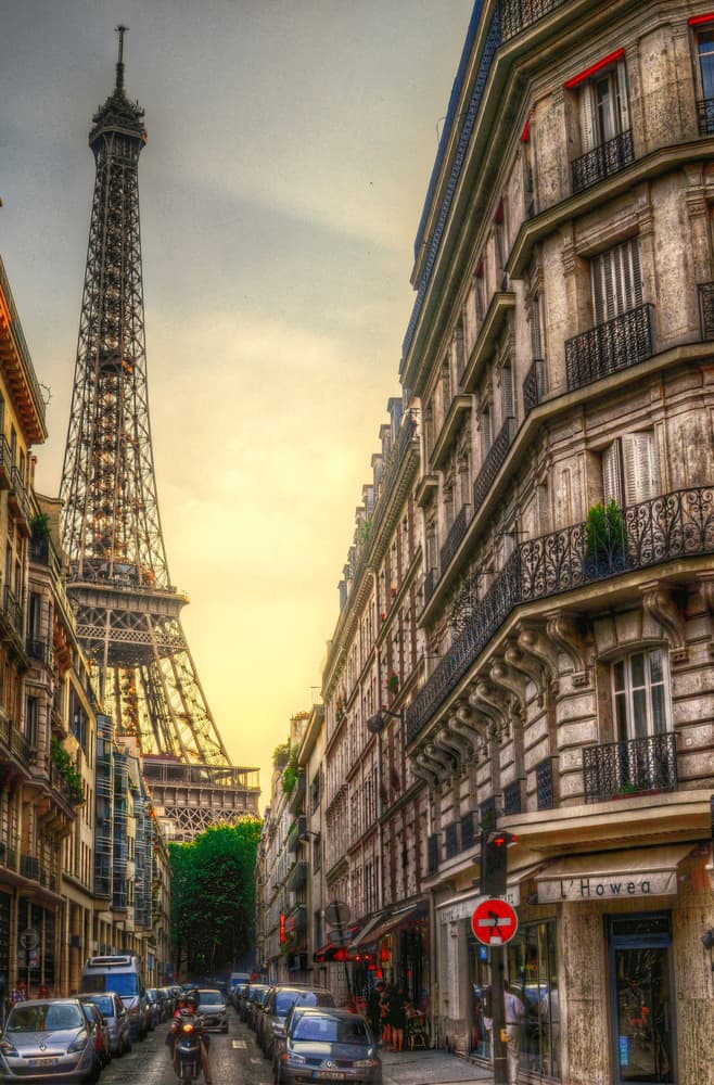 Eiffel Tower Paris Street by Mohamed Kazzaz — canvas wall art