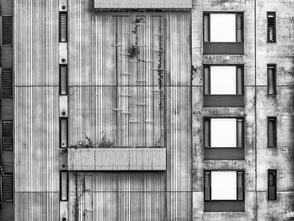 Stark Brutalist Facade by Wayne Pearson — canvas wall art