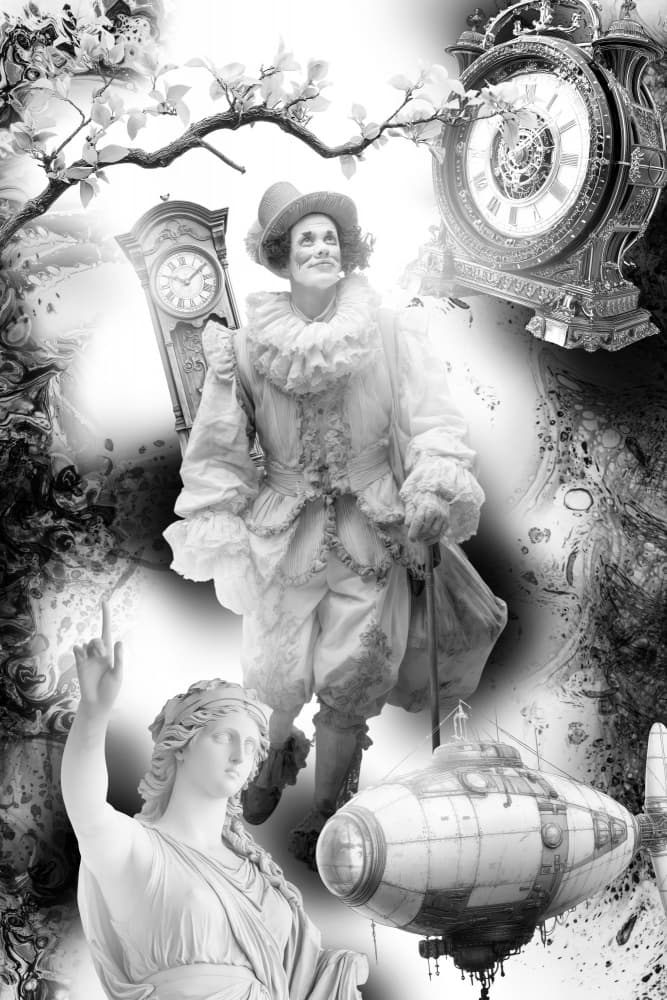 Whimsical Time Traveler by Rafal Kulik — canvas wall art