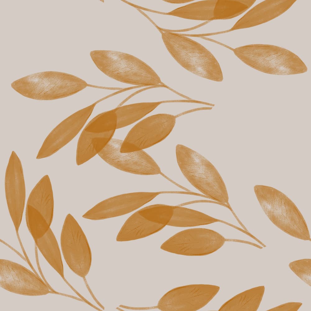 Golden Botanical Pattern by Menina Lisboa — canvas wall art