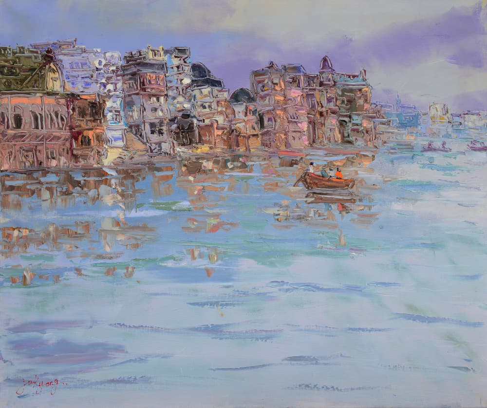 Varanasi River Morning by Jukyong Park — canvas wall art