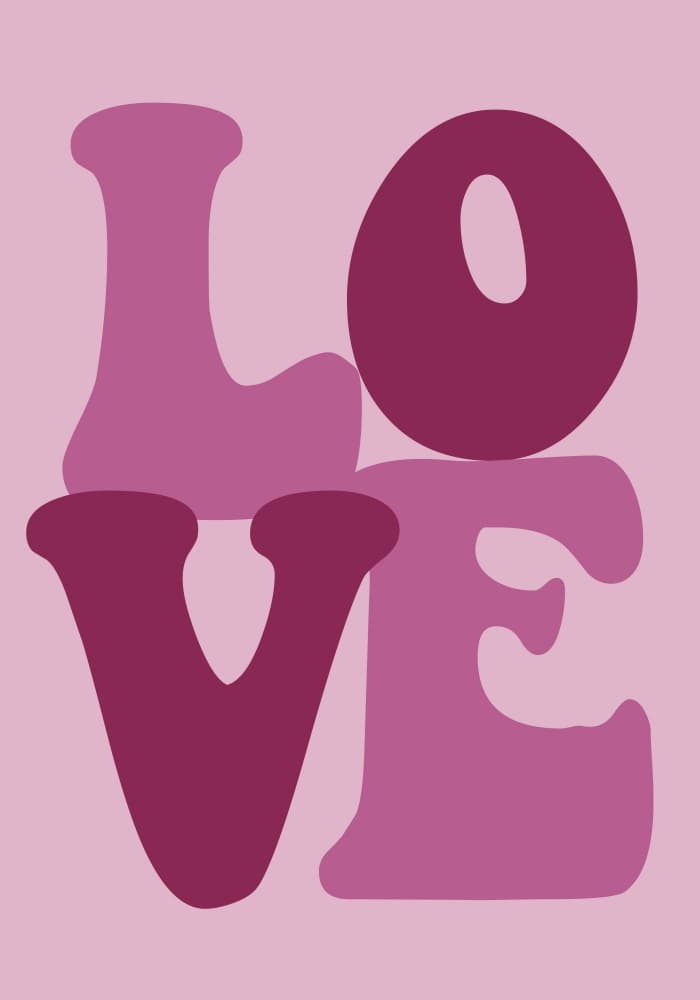 Pink Retro Love by Neetesh Kumar — canvas wall art