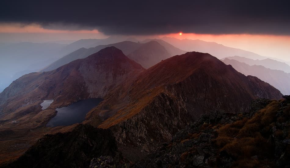 Sunset Over Alpine Lakes by Laurentiu Pavel — canvas wall art
