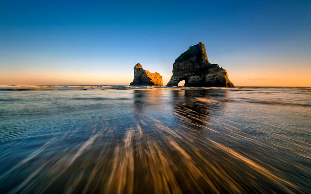 Sea Stacks Golden Hour by Hua Zhu — canvas wall art