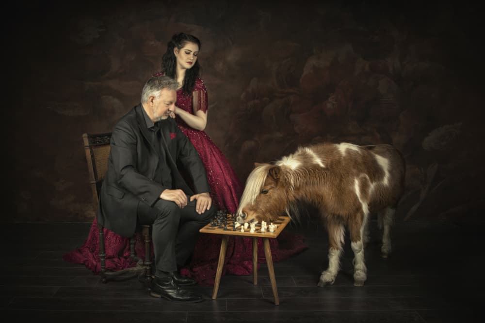 Mysterious Chess with Pony by Carola Kayen-Mouthaan — canvas wall art