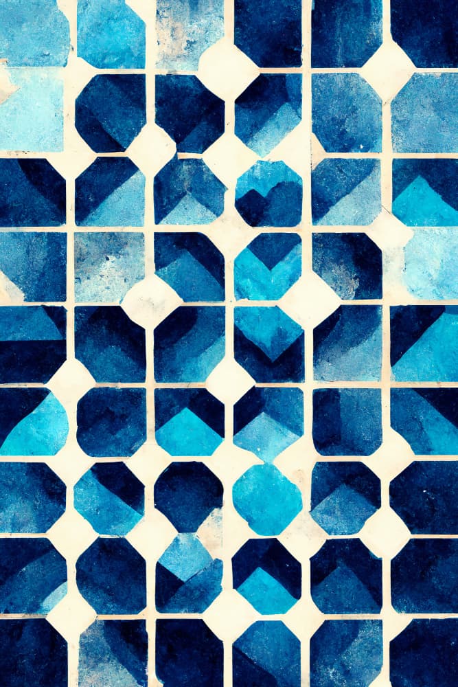 Blue Tiles by Treechild — canvas wall art