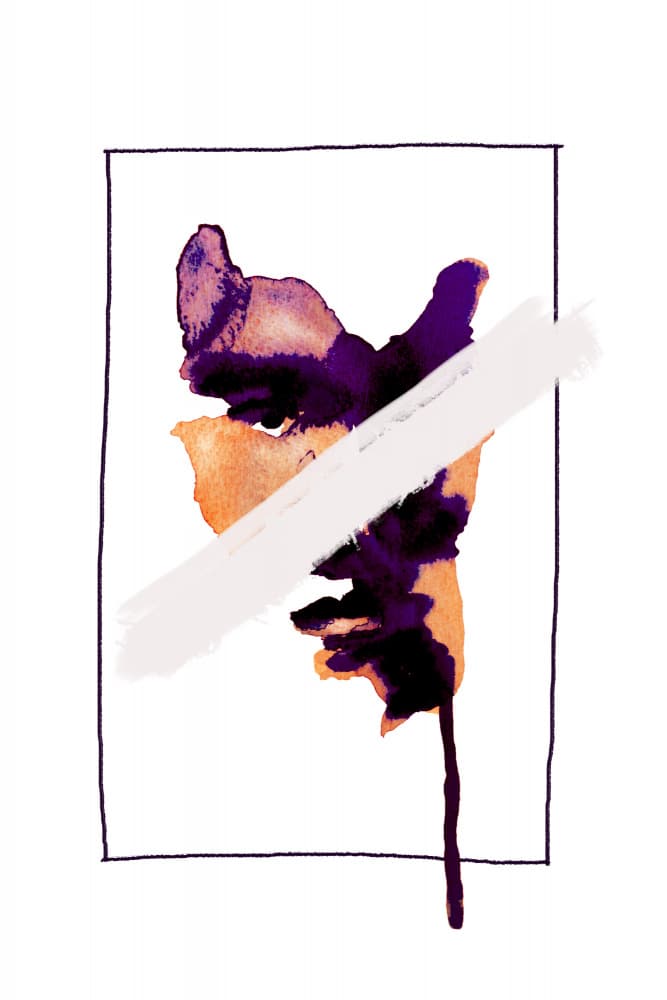 Purple Gold Fluid Abstract by Anja Runfors Essén — canvas wall art