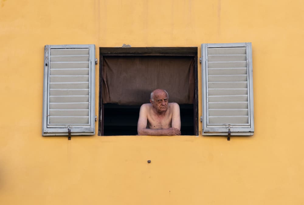 Old Man at Window by Karim Al Thahaby — canvas wall art
