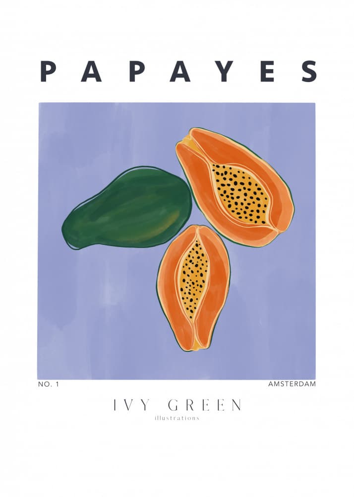 Tropical Papayas by Ivy Green Illustrations — canvas wall art