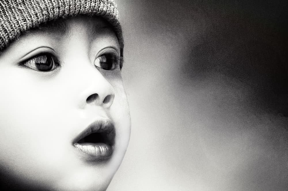 Child's Curious Gaze by Piet Flour — canvas wall art