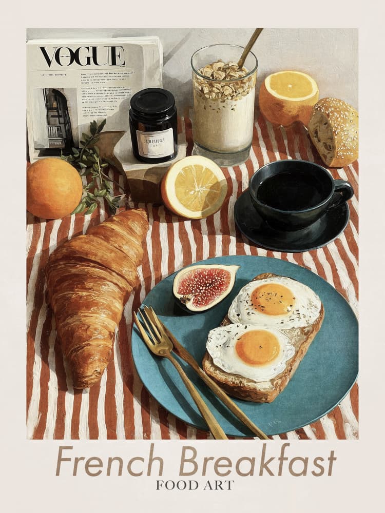 French Breakfast by Emel Tunaboylu — canvas wall art