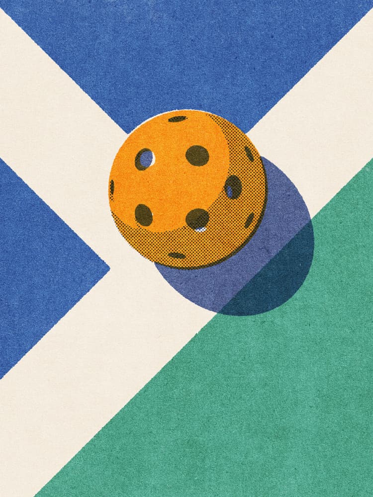 Orange Pickleball Court by Daniel Coulmann — canvas wall art