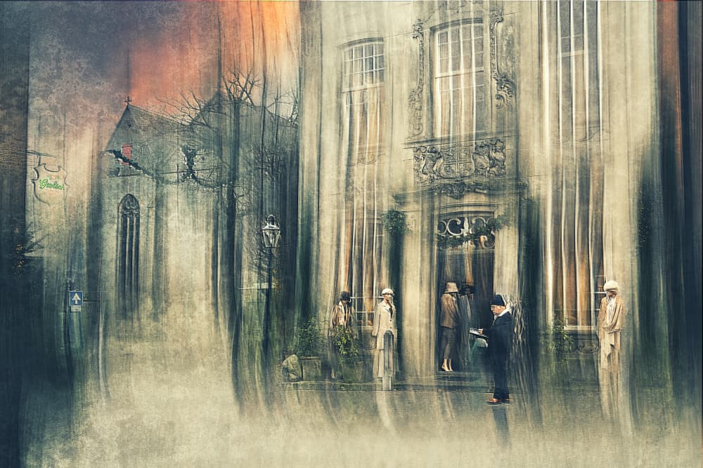 Dreamy City Street by Jan van der Linden — canvas wall art
